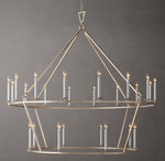 19TH C. ENGLISH OPENWORK TWO-TIER ROUND CHANDELIER 62"