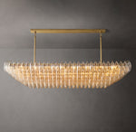 Chiara Clear Glass Tiered Rectangular Chandelier 74"