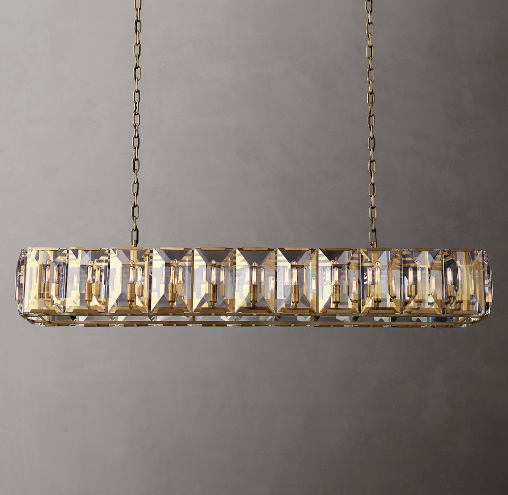 Harlow Crystal Rectangular Chandelier 74"