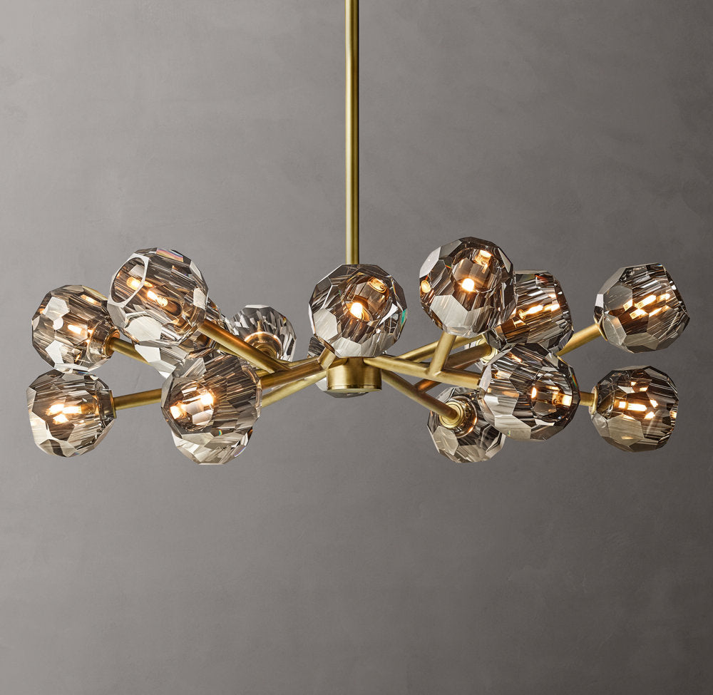 Boule De Cristal Smoke Glass Round Chandelier 36"