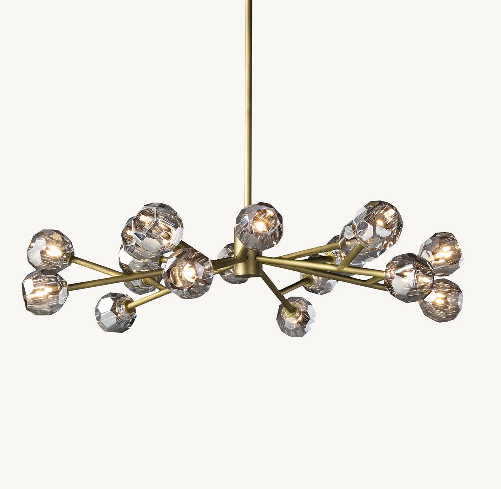 Boule De Cristal Smoke Glass Round Chandelier 48"