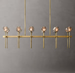 Boule De Cristal Smoke Glass Double Linear Chandelier 60"