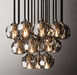 Boule De Cristal Smoke Glass Round Cluster Chandelier 19"