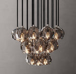 Boule De Cristal Smoke Glass Round Cluster Chandelier 19"