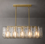 Lattice Clear Glass Rectangular Chandelier 49"