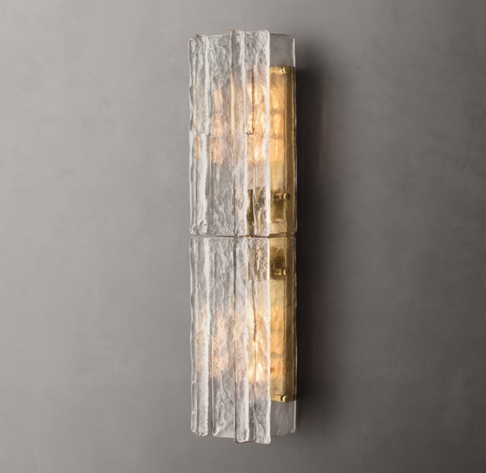Lattice Clear Glass Sconce 30"