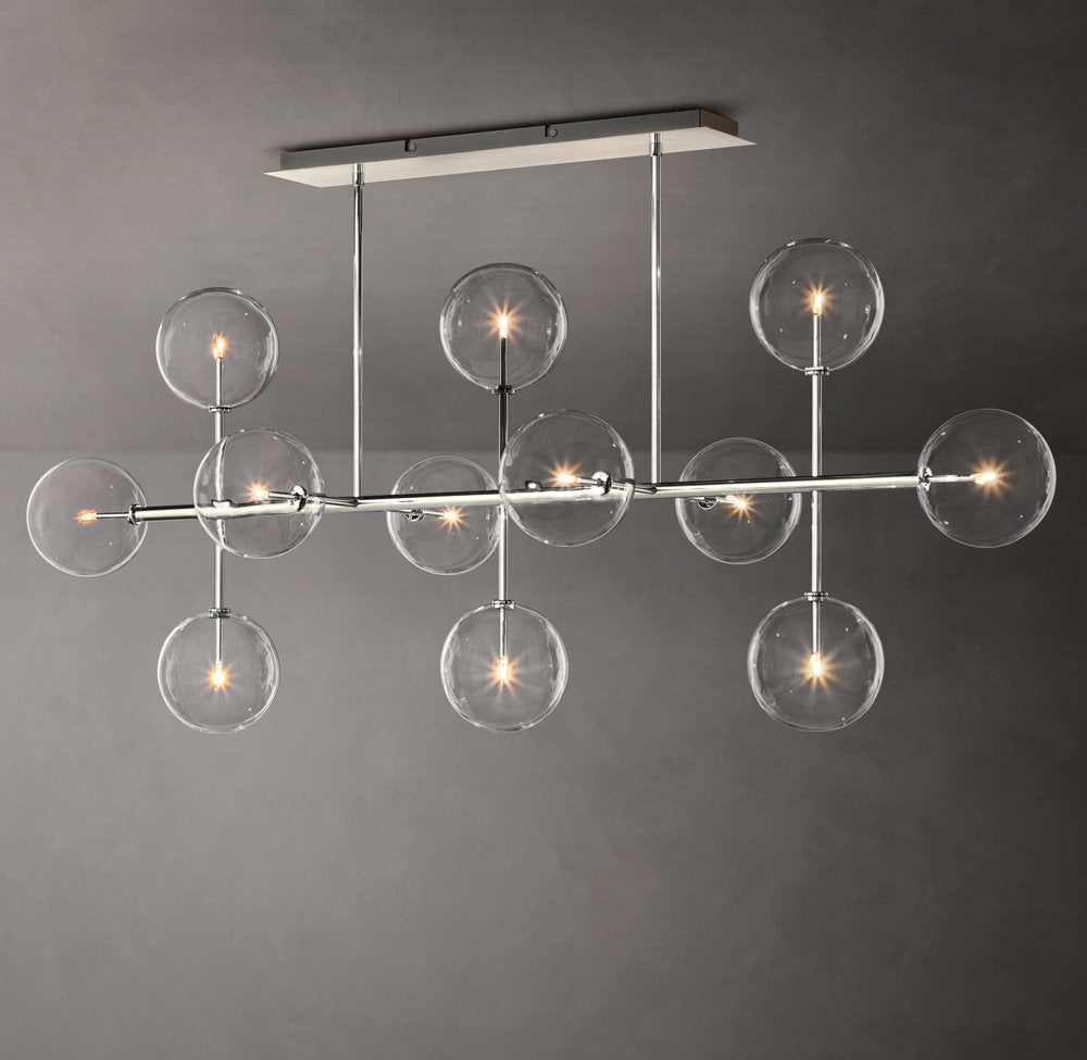 Glass Globe Mobile Linear Chandelier