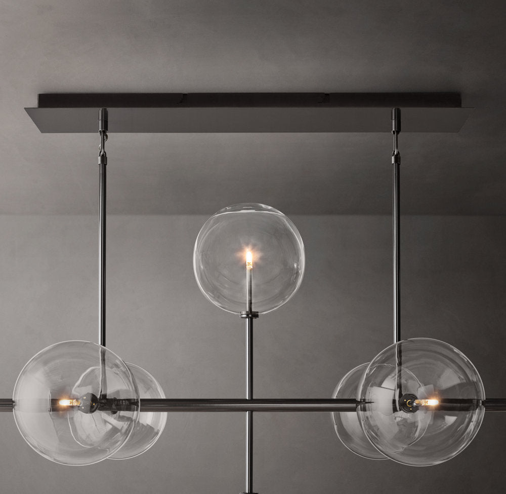 Glass Globe Mobile Linear Chandelier