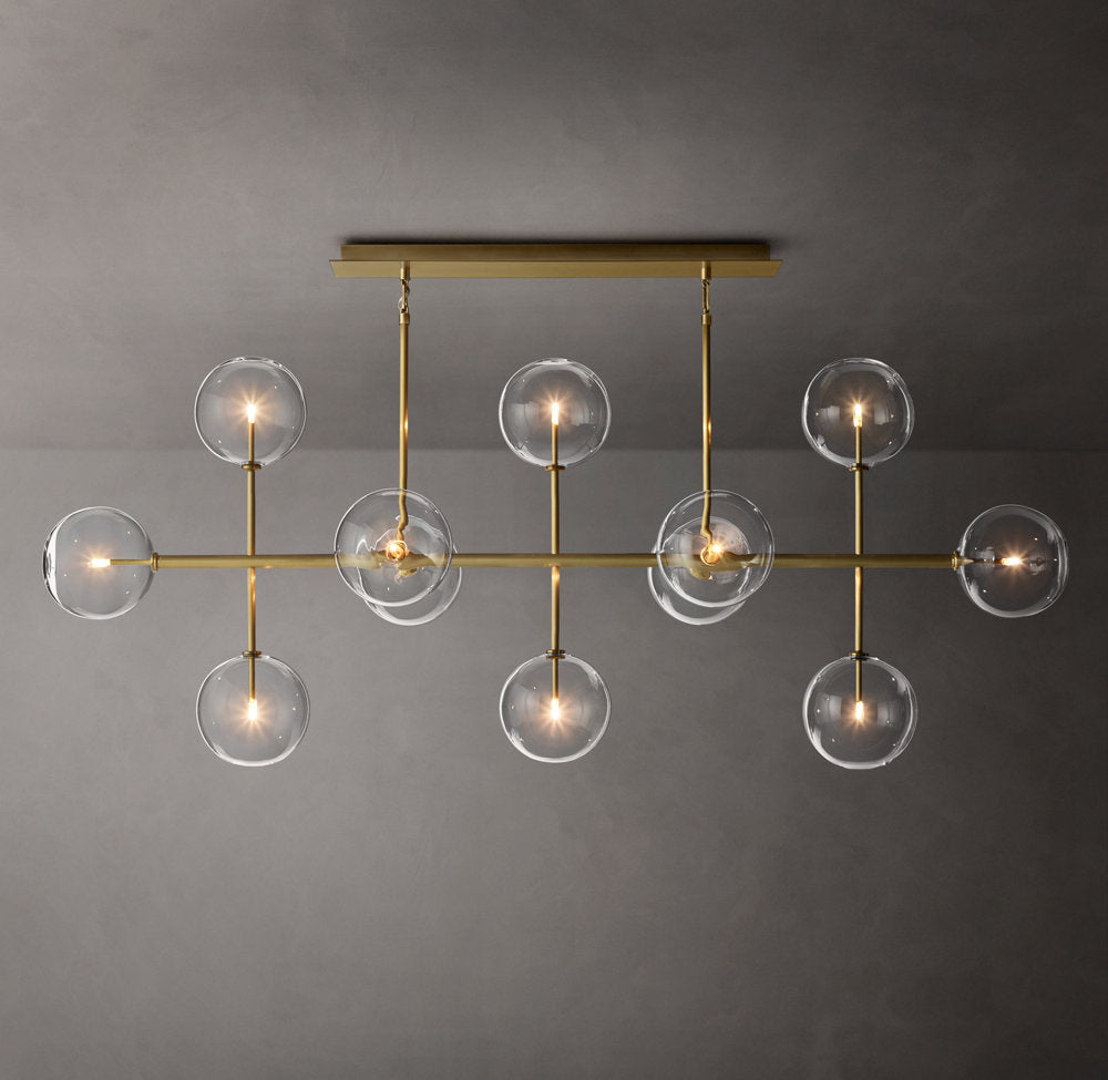 Glass Globe Mobile Linear Chandelier