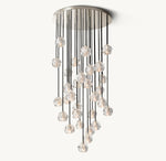 Boule De Cristal Clear Glass Round Cluster Chandelier 30"