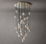 Boule De Cristal Clear Glass Round Cluster Chandelier 30"