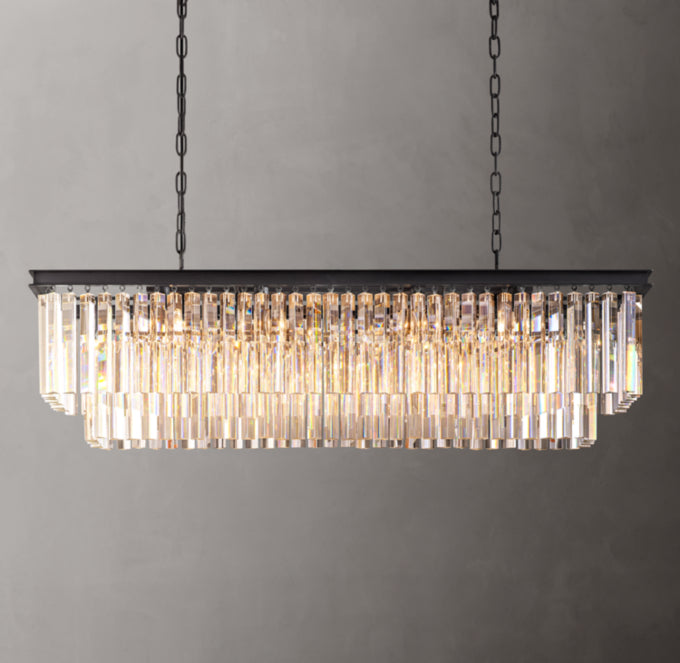1920s Odeon Rectangular Chandelier 49"