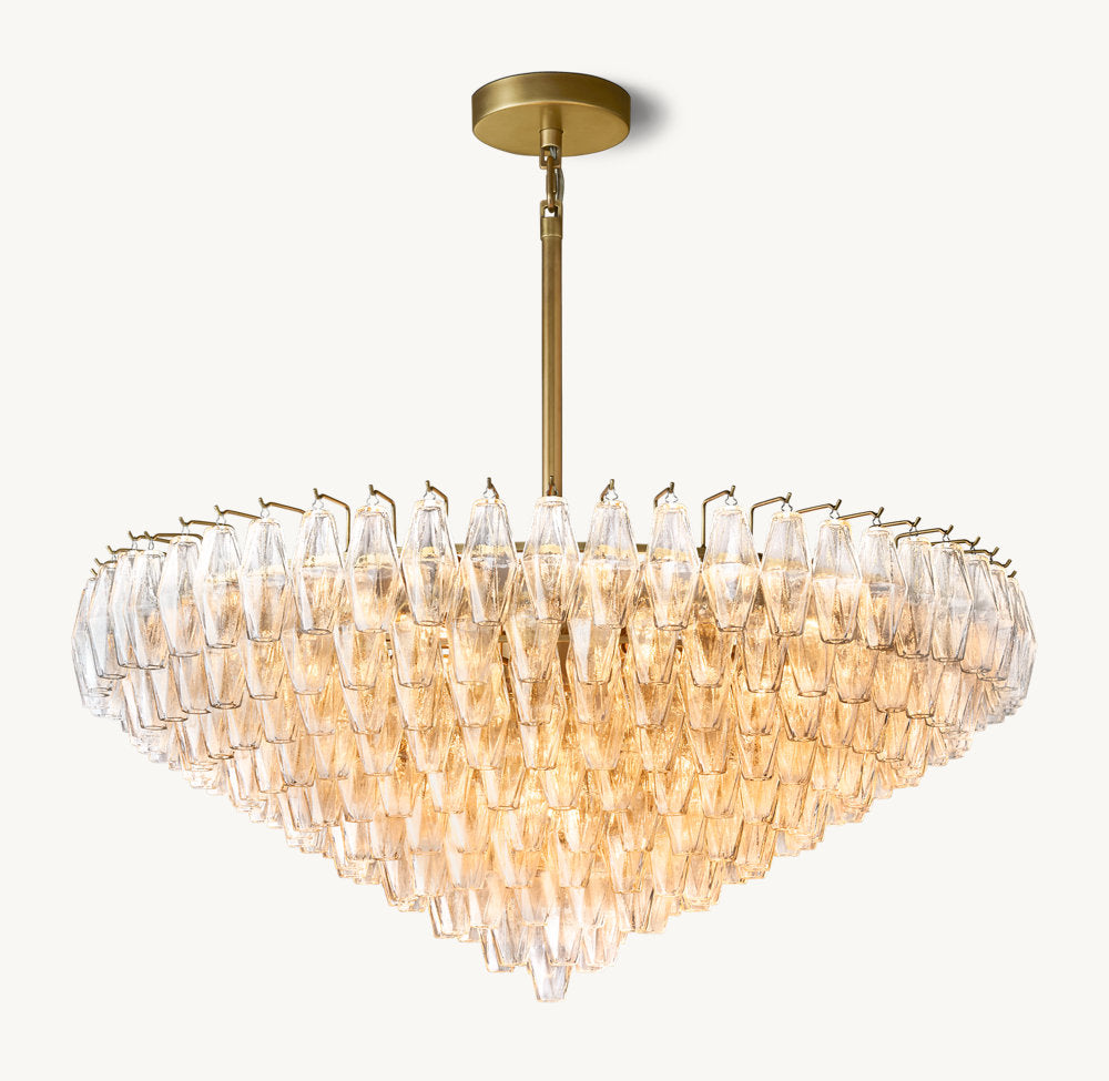 Chiara Clear Glass Tiered Round Chandelier 47"