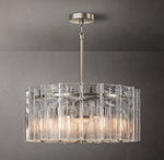 Lattice Clear Glass Round Chandelier 37"