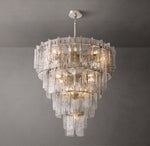 Lattice Clear Glass Tiered Round Chandelier 47"