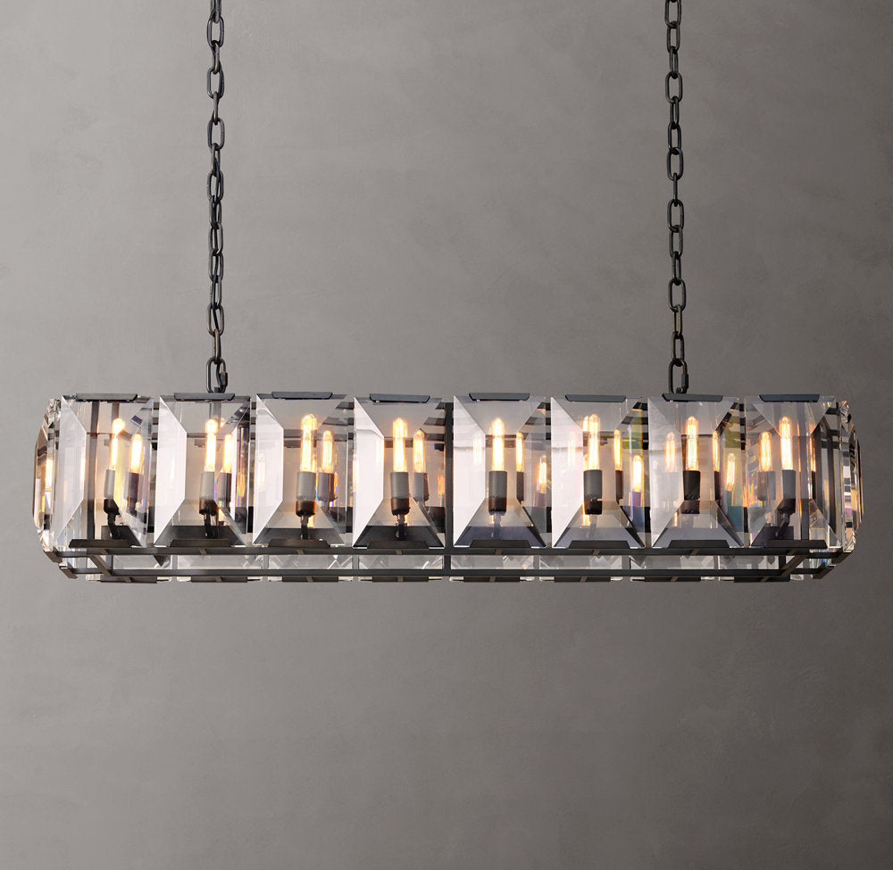 Harlow Crystal Rectangular Chandelier 54"