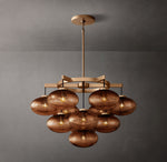 Cabrette Amber Glass Round Chandelier 36"