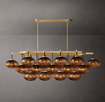 Cabrette Amber Glass Linear Chandelier 72"