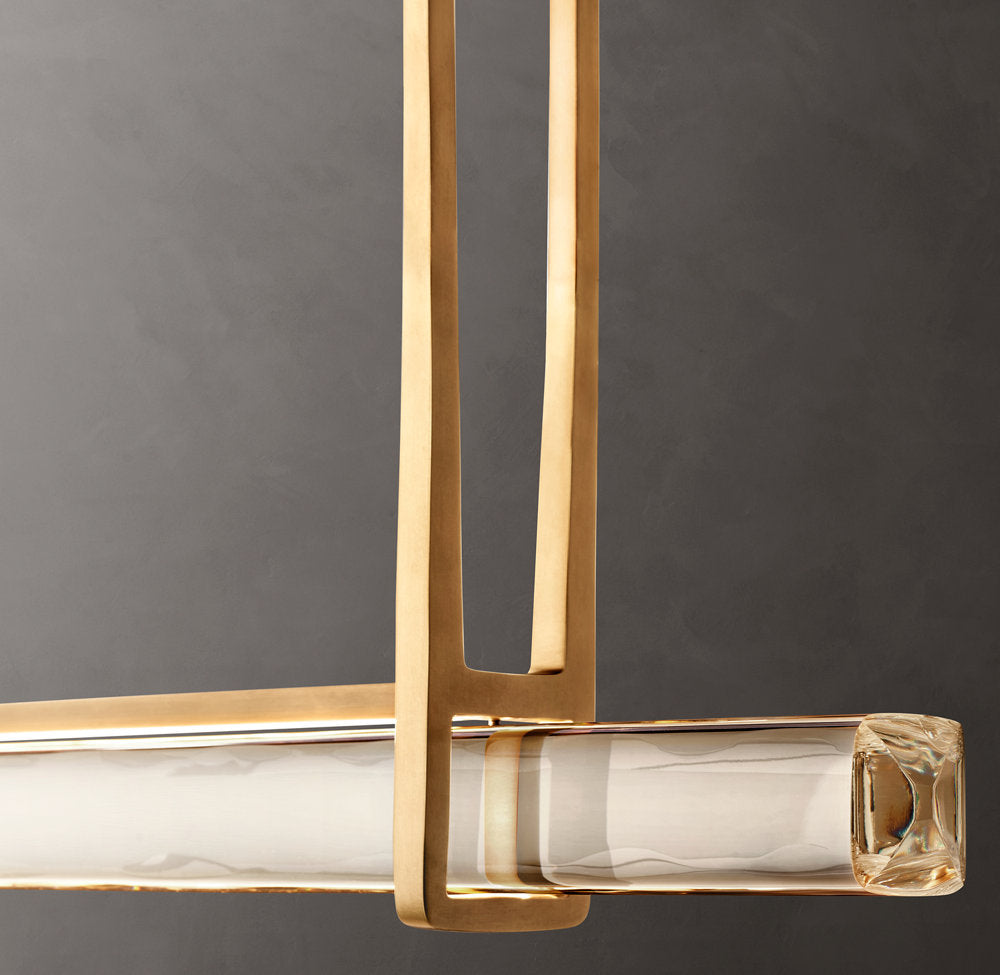 Audubon Crystal Single Bar Linear Chandelier 60"