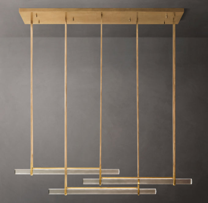 Audubon Crystal Triple Bar Linear Chandelier