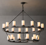 Ondra Round Two-Tier Milk Glass Chandelier 48"