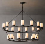 Ondra Round Two-Tier Milk Glass Chandelier 48"