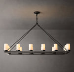 Ondra Linear Milk Glass Chandelier 52"