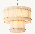 San Marco Alabaster Round Tiered Chandelier 22"