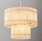 San Marco Alabaster Round Tiered Chandelier 22"
