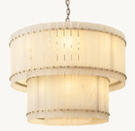 San Marco Alabaster Round Tiered Chandelier 37"