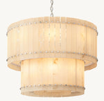 San Marco Alabaster Round Tiered Chandelier 37"