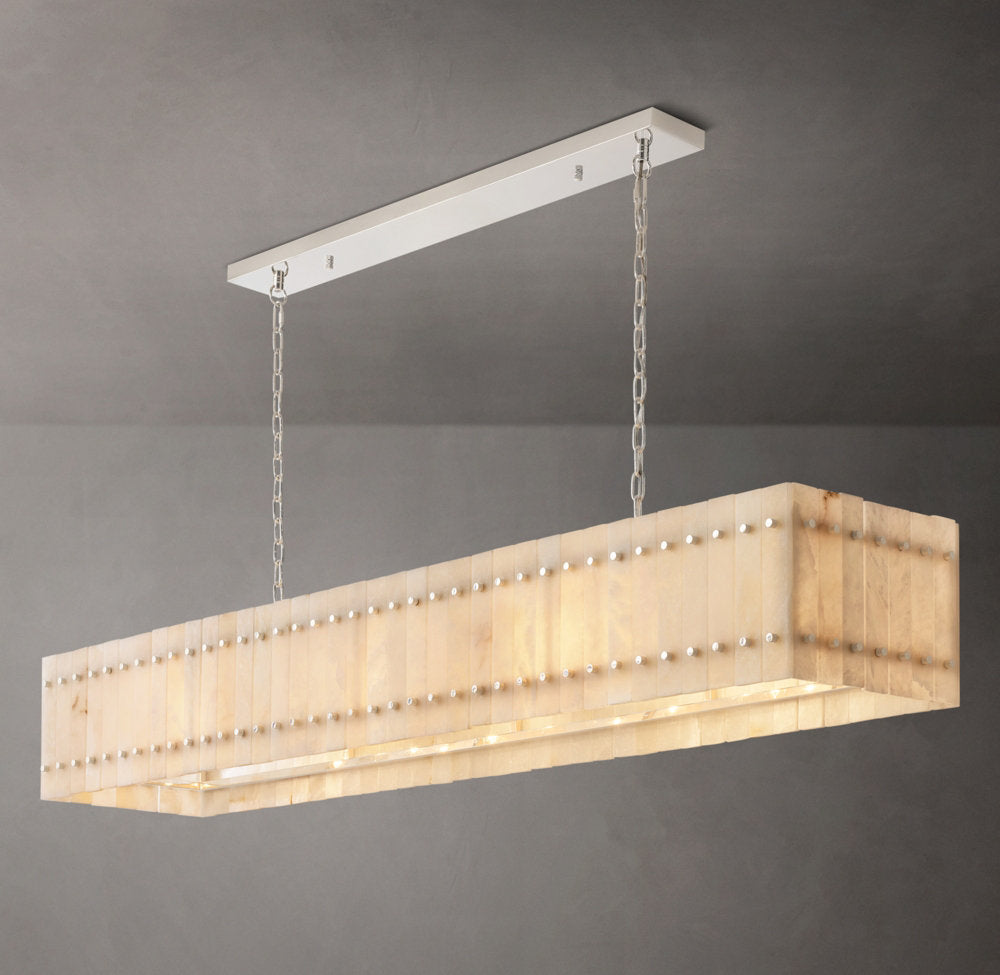 San Marco Alabaster Linear Chandelier 72"