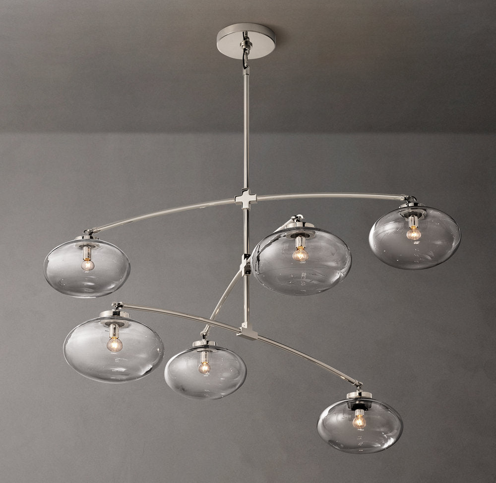 Cabrette Clear Glass Mobile Round Chandelier