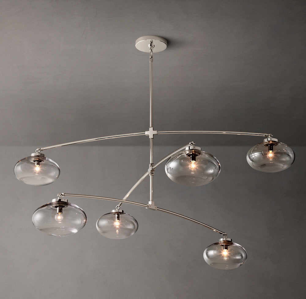 Cabrette Clear Glass Mobile Round Chandelier