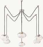 Cabrette Clear Glass Suspended Chandelier 84"