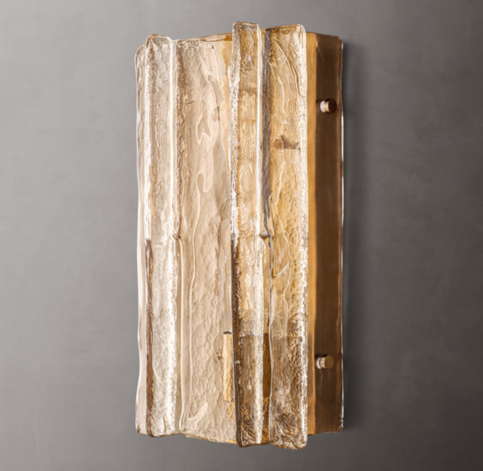 Lattice Clear Glass Sconce 15"