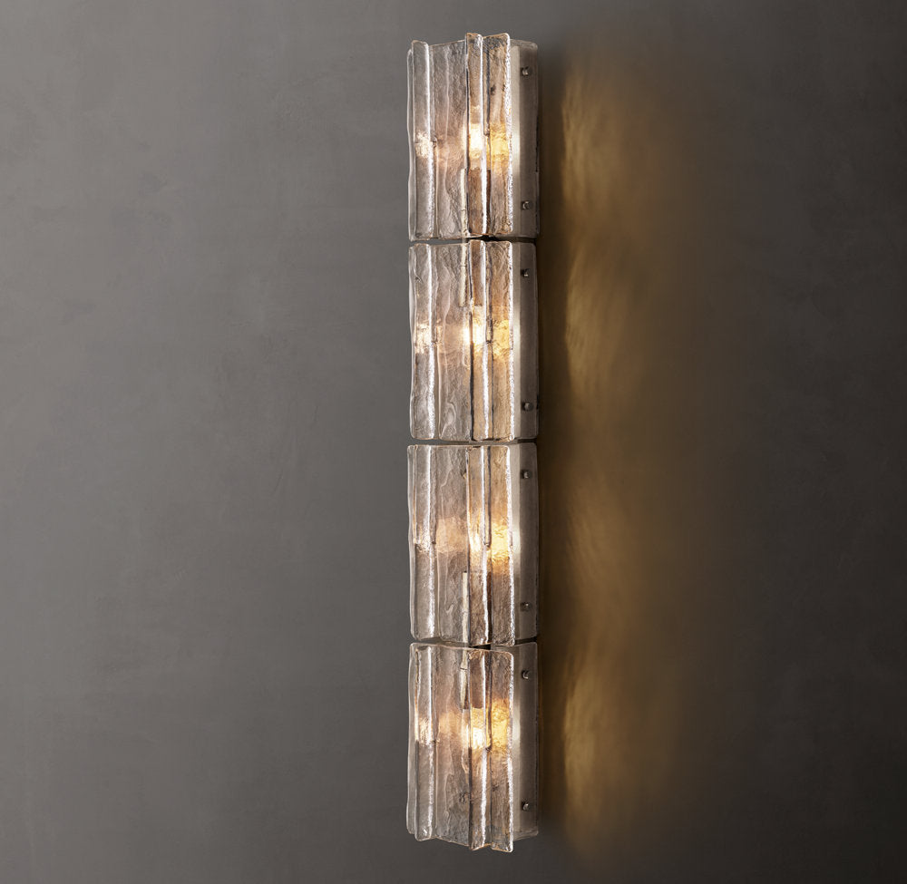 Lattice Clear Glass Grand Sconce