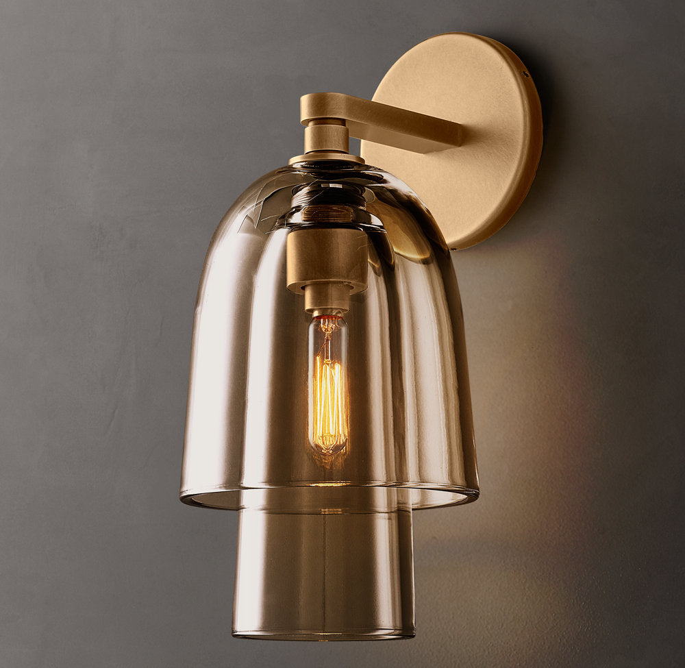 Blom Amber Glass Flute Sconce