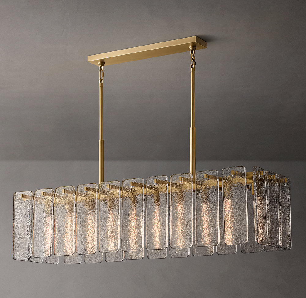 Calamette Glass Rectangular Chandelier 60"