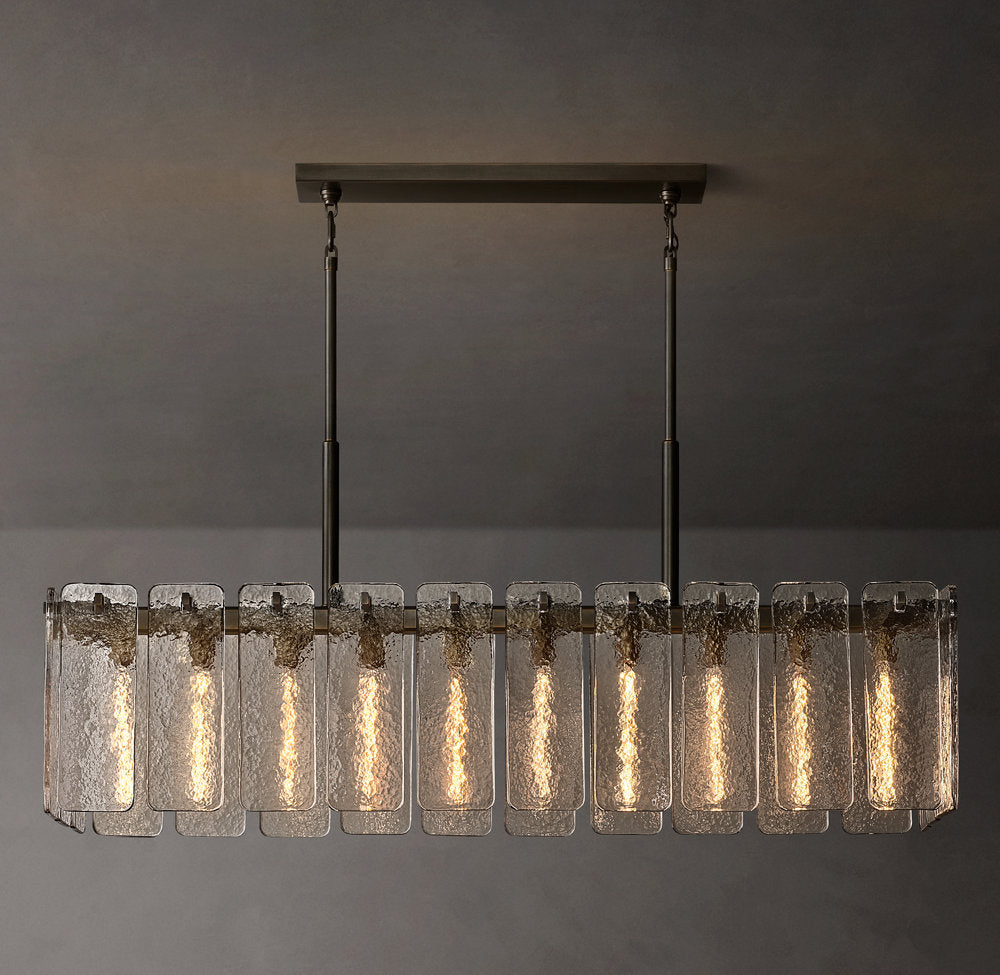 Calamette Glass Rectangular Chandelier 60"
