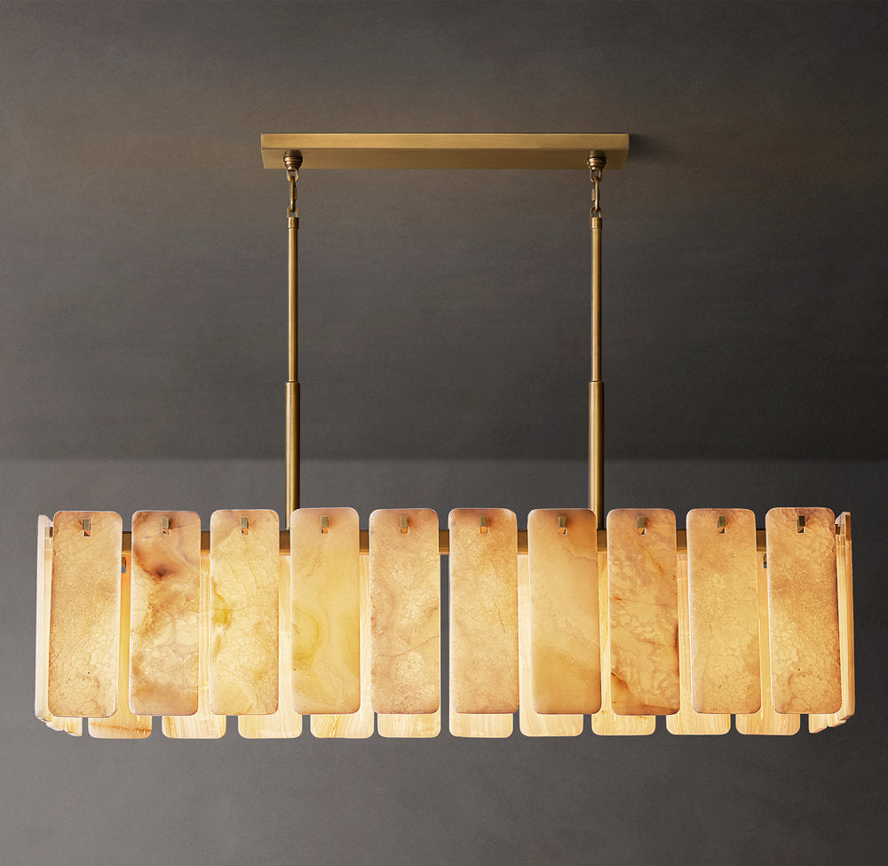 Calamette Onyx Rectangular Chandelier 60"