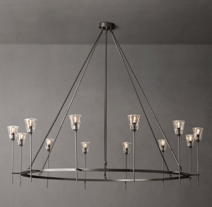 Torche De Verre Round Chandelier 70"