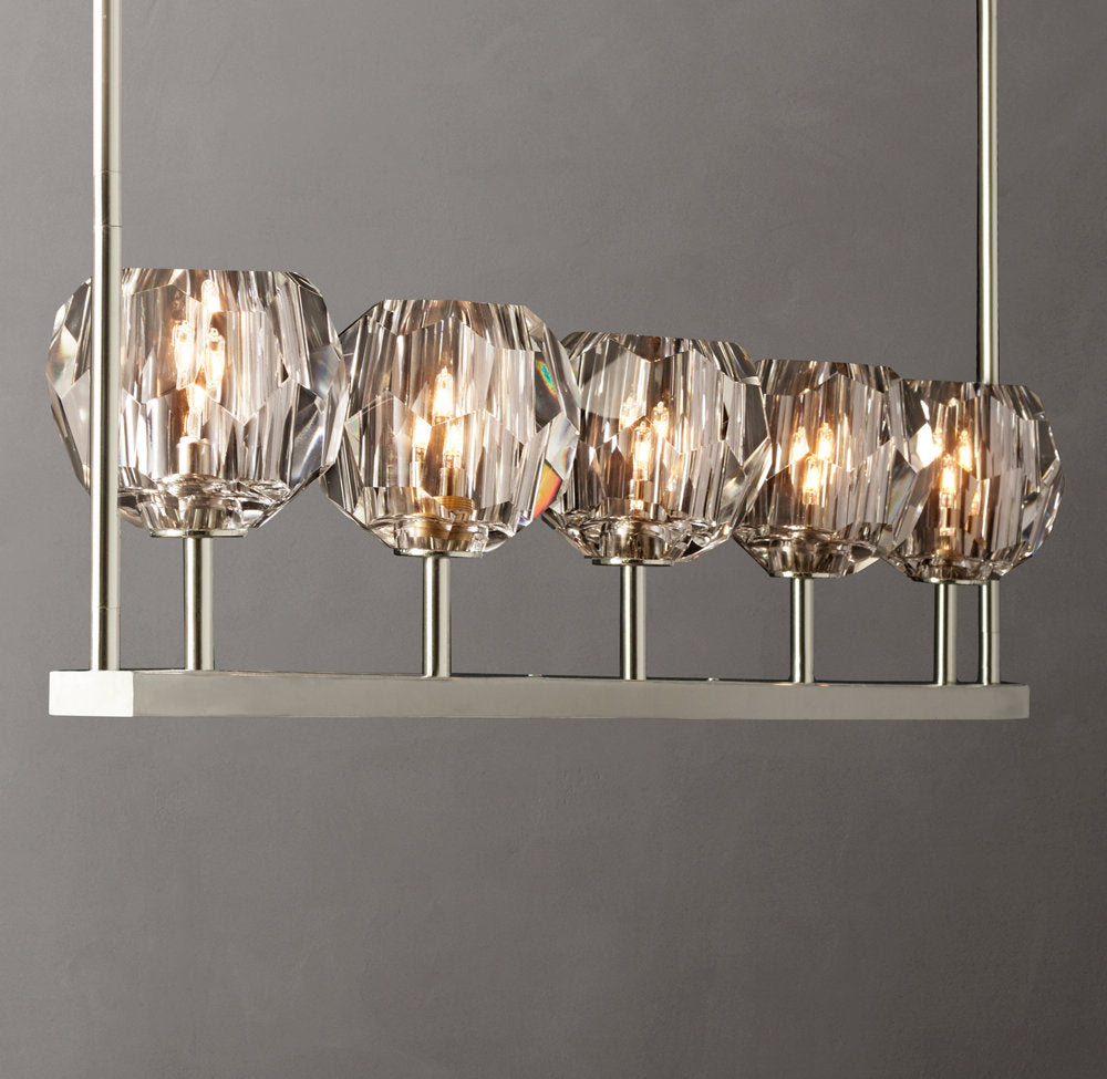 Boule De Cristal Clear Glass Linear Chandelier 48"