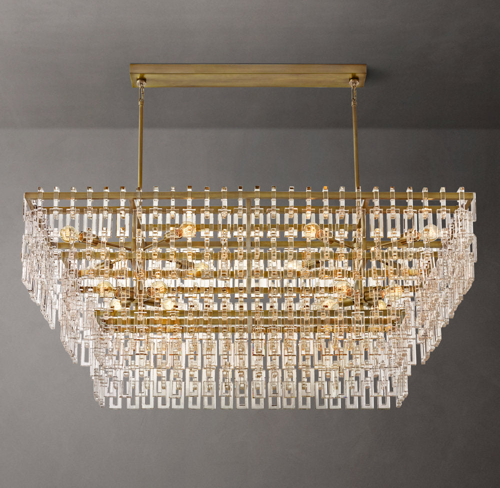 Marignan Tiered Rectangular Chandelier 60"