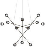 Proton 40" Wide Nickel and Smoke 12-Light LED Pendant Light