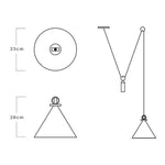 Electroplated metal Conical Adjustable Linear LED Modern Pendant Lighting