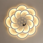 Modern Floral Acrylic LED Flush Mount Ceiling Light with Elegant Crystal Teardrops