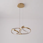 Interwoven Wave Design Gold Sputnik Chandelier Metal Ceiling Light