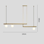 Minimalist Modern Linear Globe Pendant Lighting Copper Glass Kitchen & Dining Room Light