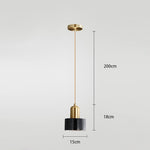 Cylindrical Electroplated Metal Resin LED Modern Pendant Lighting